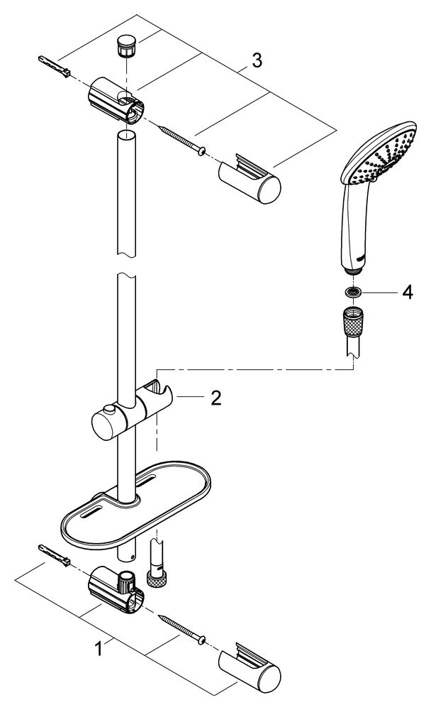 Grohe Euphoria Mono 900mm Brausegarnitur Brausestange 900mm 27267001