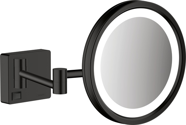 Hansgrohe Rasierspiegel AddStoris mattschwarz mit LED Licht 41790670