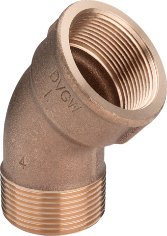 Viega Bogen 45 Grad Rotguss 3121 in R1 1/2 x Rp1 1/2 448288