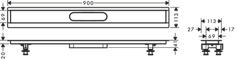 Hansgrohe Installationsset RainDrain 900mm für Duschrinnen Fertigsets 56013180