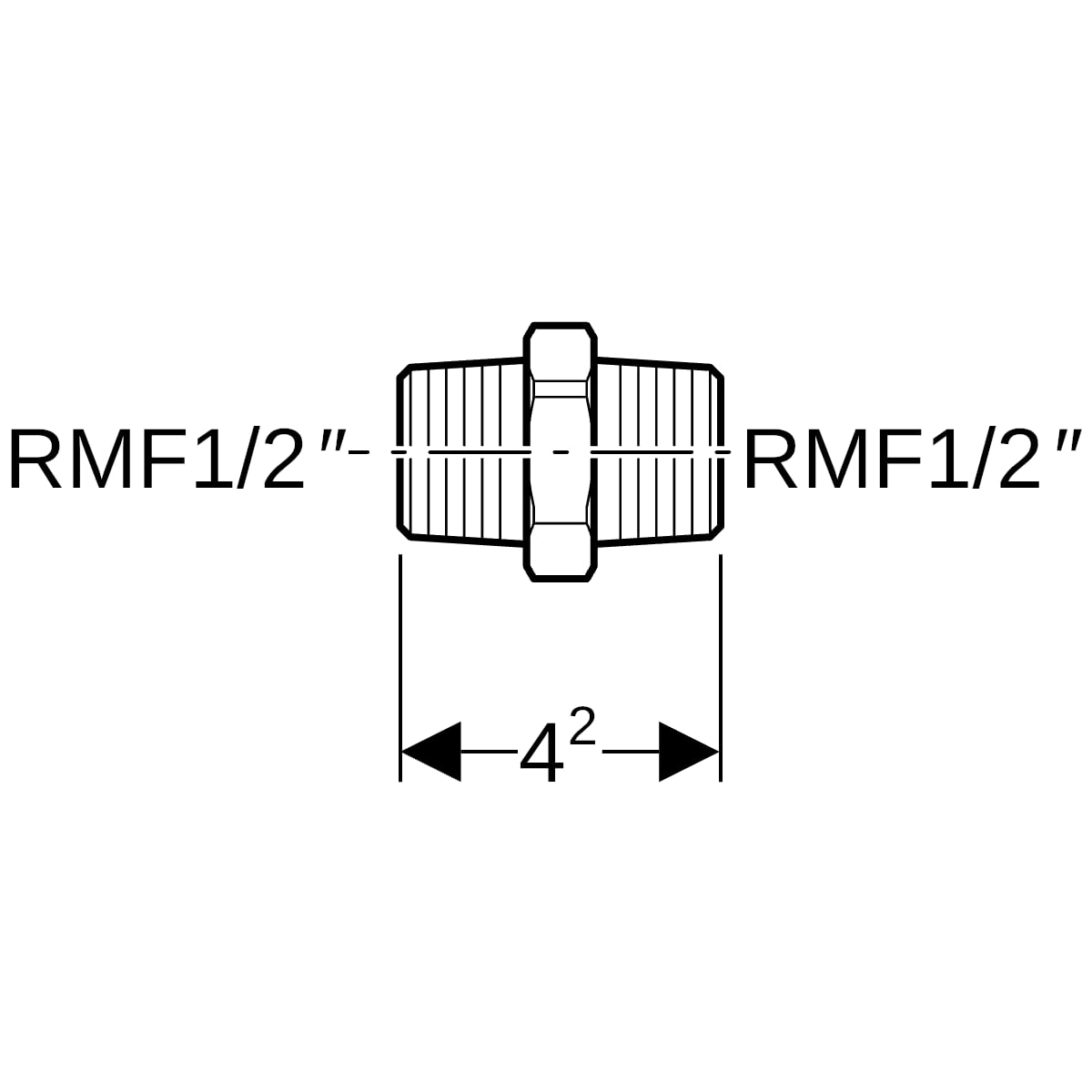 Geberit Übergang mit AG MF und AG Rotguss R1/2-MF1/2 632.007.00.1