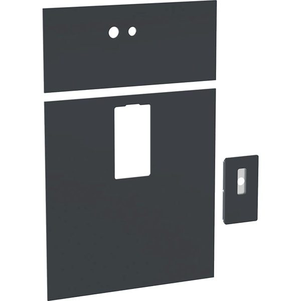 Geberit Frontverkleidung für Monolith für Waschtisch-Element, B: 73cm 8cm Links Glas schwarz 242.701.SJ.1