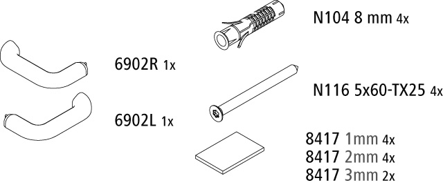 Kermi Set Montagekleinteile für LI TWB 2539369