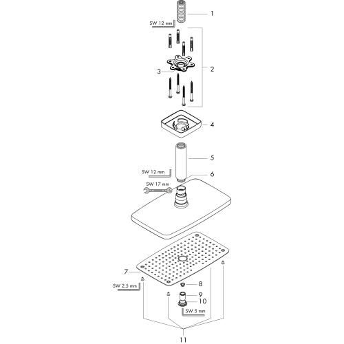 Hansgrohe Kopfbrause Raindance E 360 Air 1 jet 360mmx190mm für Deckenmontage chrom 27381000