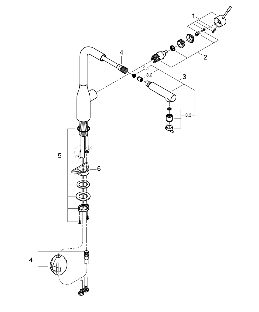 Grohe Essence Einhand-Spültischbatterie supersteel herausziehbare Spülbrause 30504DC0