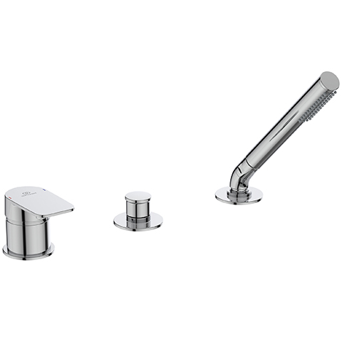 Ideal Standard Tonic II 3-Loch-Badearmatur ohne Wanneneinlauf, mit Handbrause, chrom A6349AA