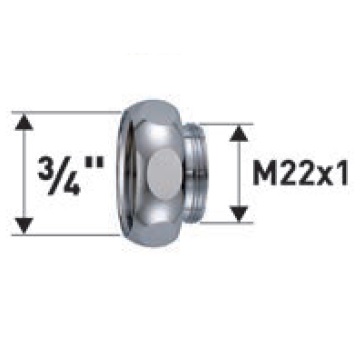 Neoperl Reduktion Messing verchromt, IG 3/4" x AG M22x1 50092594