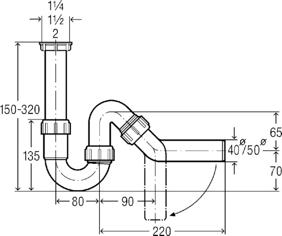 Viega Röhrengeruchverschluss 7985.20 in G2 x 50mm Kunststoff weiß 115654