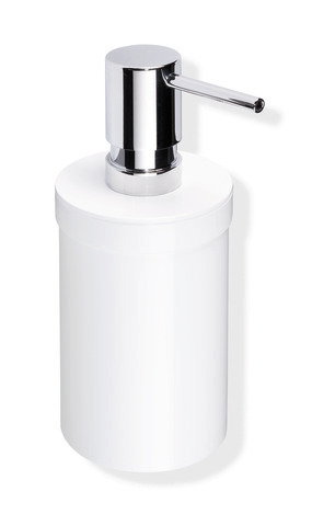 HEWI Seifenspender, Pumpe Metall verchromt, für Ablagen mit Loch 950.13.00.. und Halter 800.00.10090 und Set 800.06.11041, 815.06.110, 815.06.11090, 162.06.110..., reinweiß 800.06.010 99