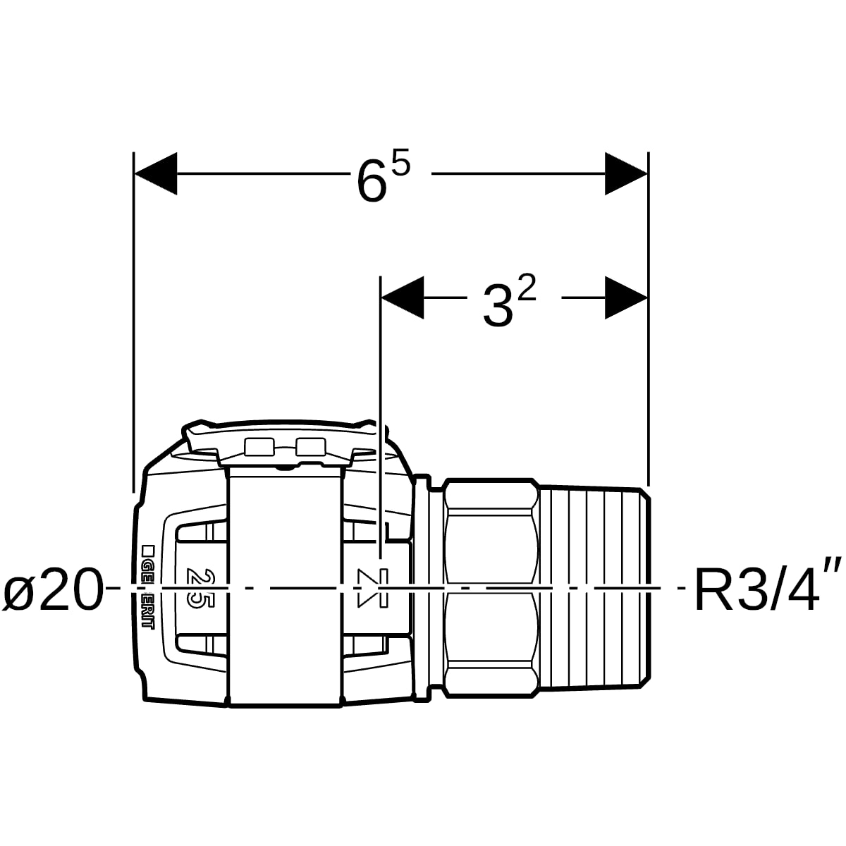 Geberit FlowFit Übergang mit Aussengewinde SiBr d20-R3/4 620.321.00.1