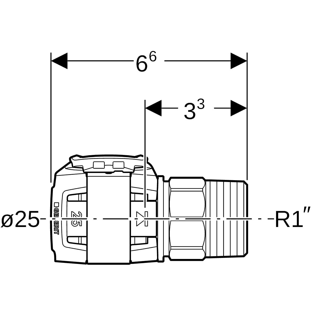 Geberit FlowFit Übergang mit Aussengewinde SiBr d25-R1 620.322.00.1