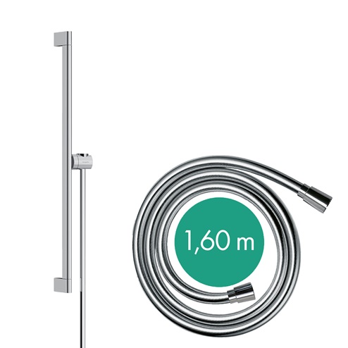Hansgrohe Brausestange Unica S Puro 650mm mit Easy Slider und Brauseschlauch chrom 24402000
