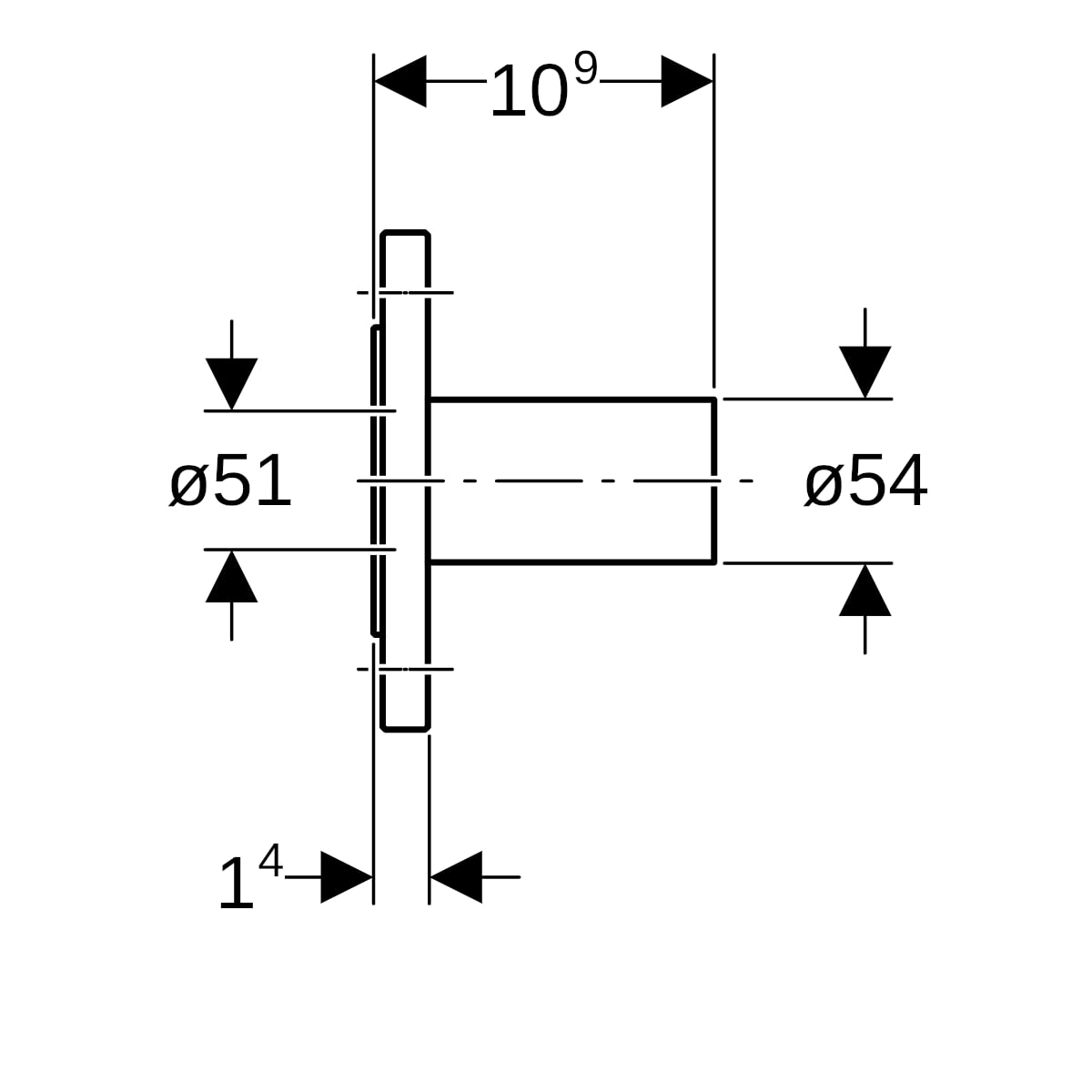 Geberit Mapress C-Stahl Flansch PN 6 mit Einschubende d54 23768