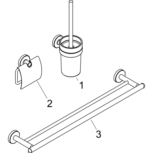 Hansgrohe Bad Accessoire 3-teiliges Set Logis Universal chrom 41727000