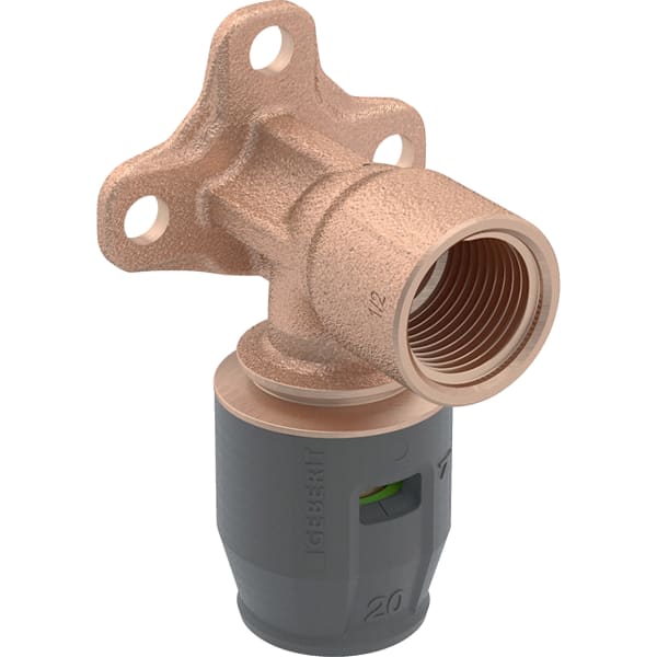 Geberit PushFit Anschlusswinkel 90 Grad Rotguss d20-Rp1/2 L:52mm 651.281.00.1