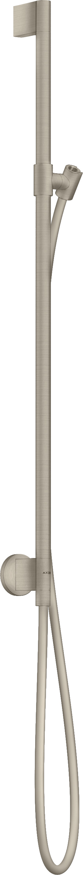 Hansgrohe AXOR One Brausestange 900mm mit Wandanschluss und Brauseschlauch 1600mm, Brushed Nickel 48792820