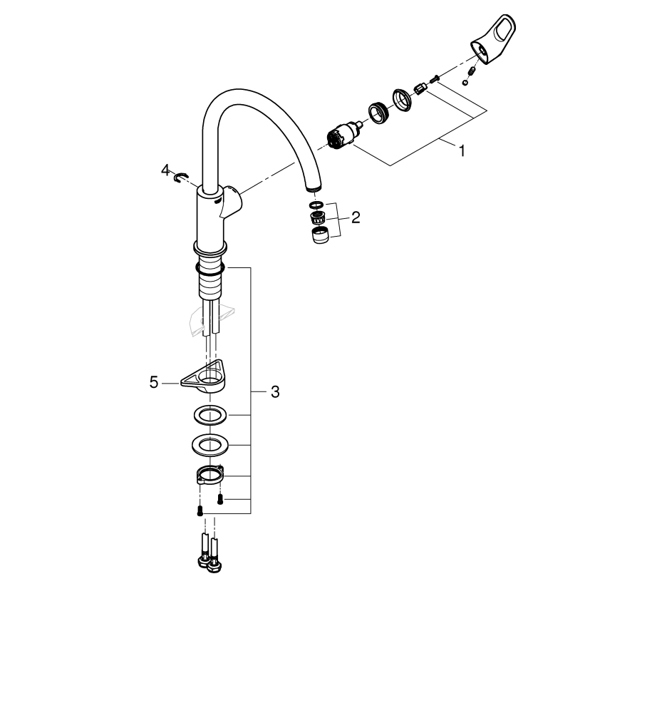 Grohe BauFlow Einhand-Spültischbatterie chrom hoher Auslauf GROHE ZERO 31538001