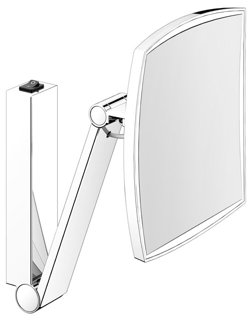 Keuco Kosmetikspiegel iLook_move eckig beleuchtet, Wippschalter, Aluminium-finish 17613179004