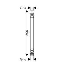 Hansgrohe Anschlußschlauch 2-Loch Thermostat chrom für Wannenrand 96396000