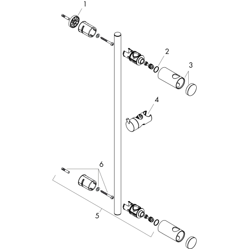 Hansgrohe Brausestange Unica Reno 720mm, Chrom 27704000