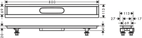 Hansgrohe Installationsset RainDrain 800mm für Duschrinnen Fertigset 56012180
