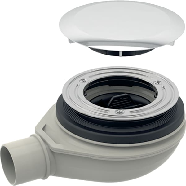 Geberit Duschwannenablauf d90 mit Ablaufdeckel Sperrwasserhöhe 30mm d40 PP 150.582.21.1