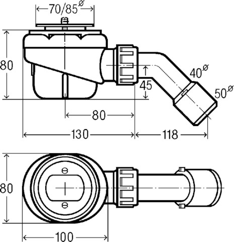 Viega Funktionseinheit Domoplex 6929.1 in 85mm x DN40/50 Kunststoff weiß 193607
