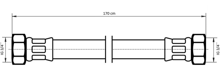 Neoperl NEOFLEX Panzerschlauch DN13 IG x IG, 3/4" x 3/4" 170cm 66884170