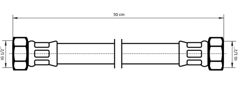 Neoperl NEOFLEX Panzerschlauch DN8 mit VS IG x IG, 1/2" x 1/2" 50cm 63440050