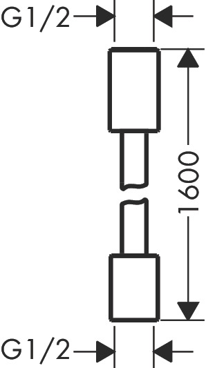 Hansgrohe Textilbrauseschlauch Axor 1600mm mit zylindrischen Muttern brushed nickel 28261820