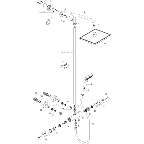 Hansgrohe Showerpipe Crometta E 240 EcoSmart chrom 27281000