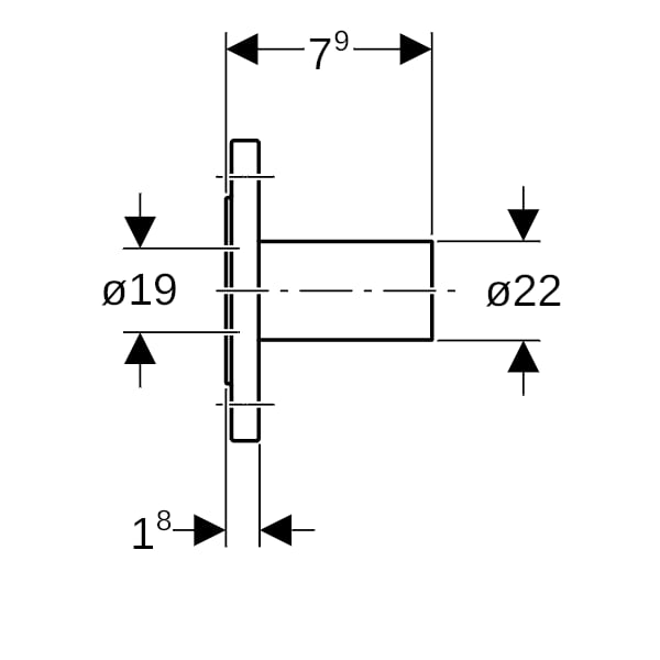 Geberit Mapress Edelstahl Flansch PN 10/16 mit Einschubende d22 33744