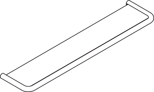 HEWI Ablage, Edelstahlrundrohr, Ablagefläche Glas matt sandgestrahlt, Achsmaß 600mm 480.03.000XA