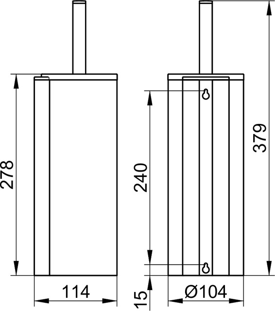 Keuco Kunststoff-Einsatz für Toilettenbürstengarnitur Plan schwarz, lose 278mm 14964000100