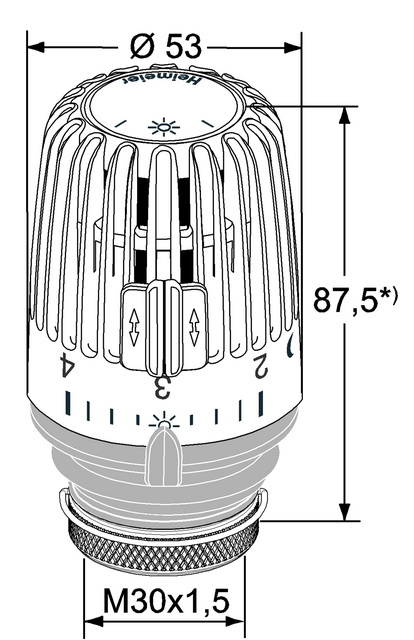 Heimeier Thermostat-Kopf K Behördenausführung weiß, mit Nullstellung 7020-00.500