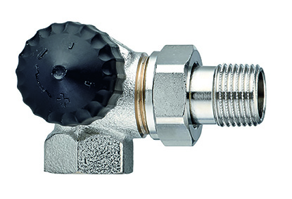 Heimeier Thermostat-Ventilunterteil Winkeleck links, DN10 mit geringem Widerstand 2341-01.000