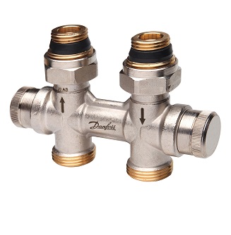 Danfoss dynamischer Hahnblock RLV-KDV für Ventil-Heizkörper R 1/2", Durchgang 013G7870