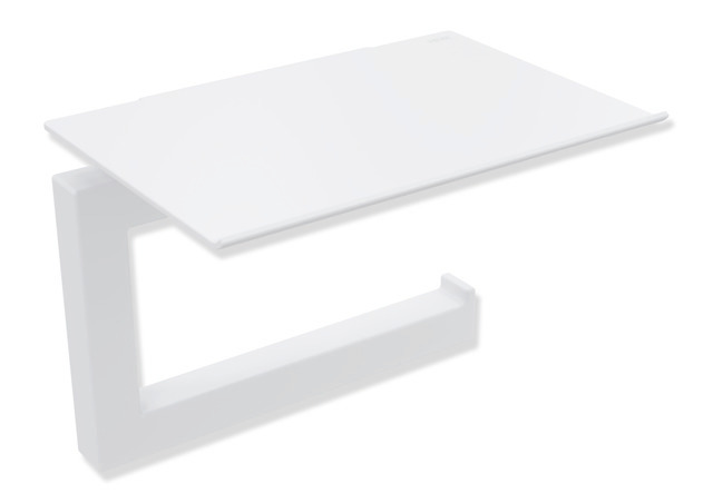 HEWI WC-Papierhalter mit Ablage, Edelstahl, weiß tiefmatt 900Q21.00260 DX