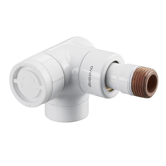 Oventrop Thermostatventil "E" DN15, 1/2", Winkel-Eck links, weiß 1163462