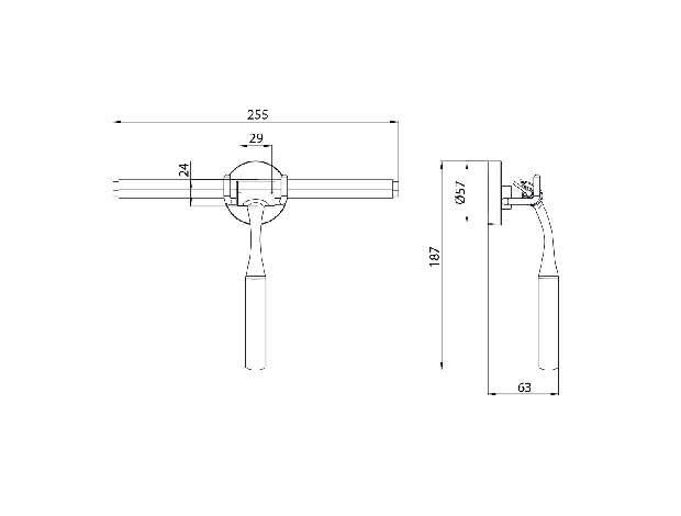 Emco Duschwischer System2 mit Wandhalterung chrom, mit Ersatz-Gummilippe 353400100
