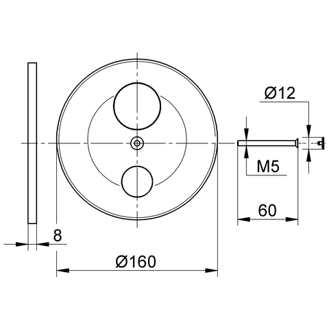 Eichelberg Wandrosette für Unterputz-Wannenbatterie MultiFlow chrom 44043326