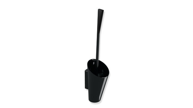 HEWI WC-Bürstengarnitur Serie 801, mit ergonomischem Griff zur Wandmontage, tiefschwarz 801.20.100 90