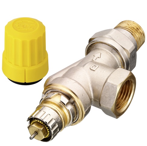 Danfoss Ventilgehäuse RA-UN 15 R 1/2, UK Axial, matt vernickelt 013G3043