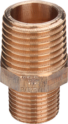 Viega Reduziernippel Rotguss 3245 mit Mehrkant in R2 1/2 x R2 650803