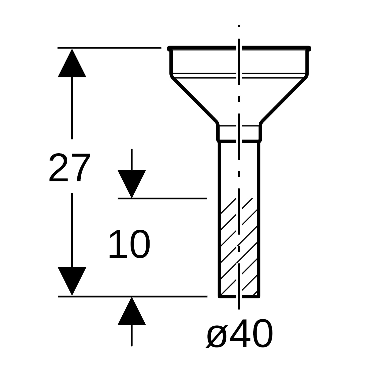 Geberit Trichter oval weiß-alpin d40 152.378.11.1