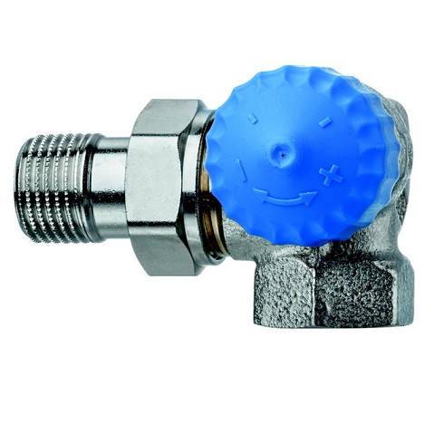 Heimeier Thermostatventil Winkeleck/rechts 1/2" Einrohr DN15, Anschluss am Heizkörper rechts 2340-02.000