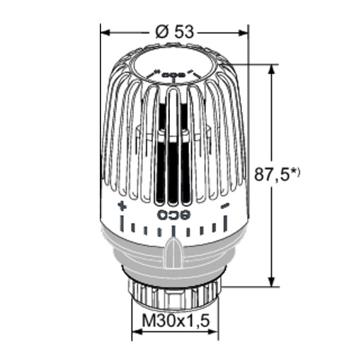 Heimeier Thermostatkopf K-eco, Standard weiß 6071-43.500