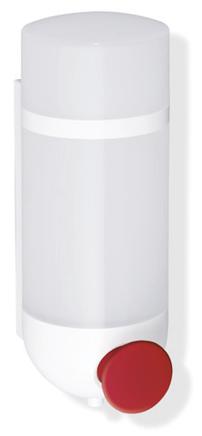 HEWI Seifenspender System 800 K, weiß, Behälter und Deckel, matt transparentem Kunststoff, 500ml, rubinrot 800.06.10099 33