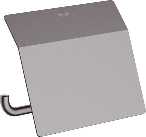 Hansgrohe Papierrollenhalter mit Deckel AddStoris brushed black chrom 41753340