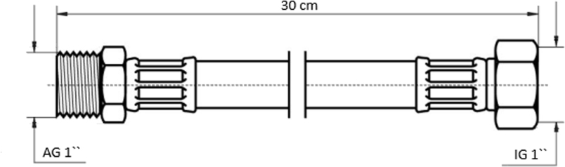 Neoperl NEOFLEX Panzerschlauch DN25 IG x AG, 1" x 1" 30cm 66940030